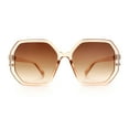thumbnail image 5 of Womens Octagon Butterfly Designer Oversized Fashion Plastic Sunglasses Peach - Brown, 5 of 8