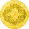 thumbnail image 1 of Ahgly Company Machine Washable Indoor Round Persian Yellow Traditional Area Rugs, 3' Round, 1 of 4