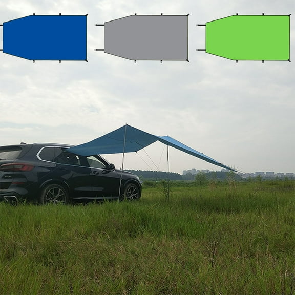 VBODN Sun Shade Sail Clearance,Awnings and Canopies,Car Awning,Sun Shelter,Tent Camping Tarp,Car Side Awning Tent with 210D Silve-r Coated Cloth Car Awning Tarp Detachable Tarp Poles for SUV