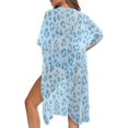 thumbnail image 5 of HELLHERO Polyester Long Kimono Swimsuit Cover Up for Beach Loose Casual Blue Paw Print Pattern, 5 of 6