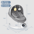 thumbnail image 4 of TouHeart Electric Baby Swing, Infant Rocker with Bluetooth & Remote,5 Speeds,10 Lullabies,3 Timing, Grey, 4 of 8