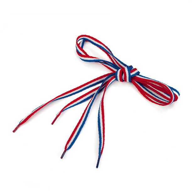 Blue Stripe Shoelaces 45 Inch, Patriot Knot Shower Curtain