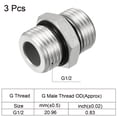 thumbnail image 3 of Unique Bargains G1/2 x G1/2 Raccords Adaptateur de Tuyau Fileté Mâle Raccord de Tuyau Hexagonal Ton Argent, 3 of 5