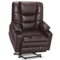 thumbnail image 5 of MCombo 27.2'' Extra Wide Triple Motor Power Lift Recliner for Elderly, Sleep Recliner Sofa with Adjustable Headrest, Faux Leather, Dark Brown, 5 of 10