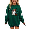 thumbnail image 3 of akafmk Girls Halloween Sweatshirt Oversized Crewneck Sweatshirts Long Sleeve Pullover Tops Graphic Hoodies Cute Fall Winter Clothes, Size 9-10 Years, 3 of 7