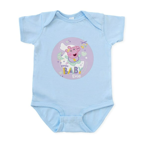 CafePress - Peppa Pig: Hello Baby Evie - Baby Light Bodysuit, Size Newborn - 24 Months