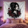 thumbnail image 2 of Stylized Figure Figure With Art Scene, Spooky Gothic for Gothic Decor Fans, Dark Art Decor Room Accent, Halloween Gift, Tapestry Wall Hanging for Bedroom and Dorm, 2 of 7