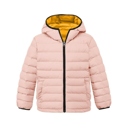 Wantdo Girl's Winter Coat Light Winter Jacket with Hood Insulated Puffer Coat Pink 14/16