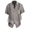 thumbnail image 4 of XDZJLR Men's Shirts Floral Button Down Tropical Holiday Beach Tee, 4 of 4
