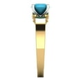 thumbnail image 3 of 1.06 ct Round Cut Simulated Turquoise Solitaire 14K Yellow/White Gold Womens Engagement Ring, 3 of 5