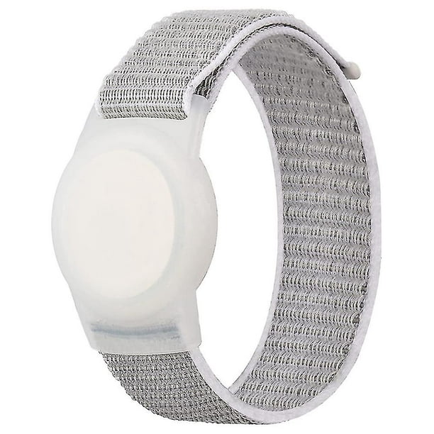 Lot de 2 bracelets étanches Air Tag en silicone souple pour enfants -  Tracker GPS léger compatible avec Apple AirTag Watch - Rose et bleu gris
