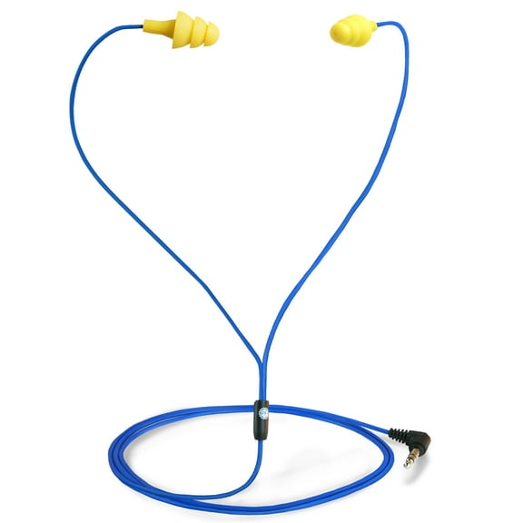 Plugfones Basic Earplug Earbud Hybrid with Noise Reduction, Yellow