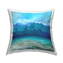Stupell Industries Waves Splashing on Shore Square Decorative Printed Throw Pillow, 18 x 18