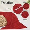 thumbnail image 4 of Red Long Body Pillow Cover 20x60 Inch, Farmhouse Burlap Solid Red Color Modern Linen Texture Decorative Pillowcase with Zipper, Microfiber Pillow Protector, Soft Breathable Long Pillowcases for Women, 4 of 9