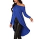 thumbnail image 4 of INSPIRAR CHIC Blusa Casual de Una Sola Manga Larga Asimétrica con Dobladillo Irregular S Azul, 4 of 6