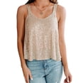 thumbnail image 2 of LANGWYQU Sleeveless Sequins Patchwork Women Casual Fashion Camisole Tank Tops, 2 of 5