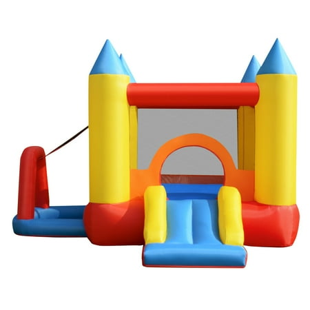 costway inflatable moonwalk slide bounce house with storage bag