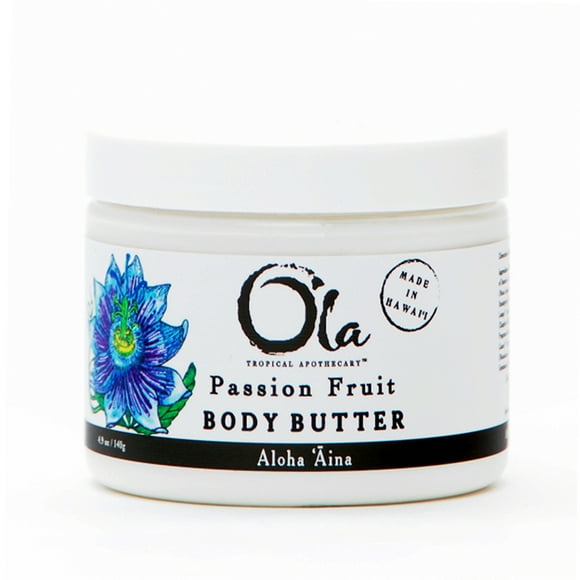 Tropical Apothecary Passion Fruit Body Butter – Moisturizing with Pure Coconut Oil and Hawaiian Plant Extracts - Ideal for Dry Skin - 5.6oz