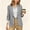 #0377-Gray, variant on Women's Casual Button Front Blazer Jackets 3/4 Sleeve Lapel Office Work Lightweight Blazers with Pockets