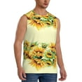 thumbnail image 2 of Balery Sunflowers On A Yellow Background Men's Sleeveless Muscle Shirts Workout Tank Top, Moisture Wicking, Odor Protection-3X-Large, 2 of 8
