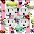 thumbnail image 1 of Metal Light Switch Plate Cover Macaron Fruits and Spices Dessert Stripes CAK024, 1 of 13