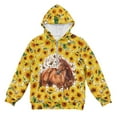 thumbnail image 4 of Pzuqiu Sunflower Horse Hooded Sweatshirts for Boys 10-11 Personalized Warm Fall Outfits Fashion Clothing Lightness Long Sleeve Soft Hoodies Kids Fall Winter Clothes for Daily Life, 4 of 7
