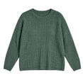thumbnail image 6 of LEKWK Plus Size Tops for Women Long Sleeve Crewneck Oversized Tops Ribbed Knit Loose Fit Warm Cozy Lounge Fall Winter Outfits Army Green XXL, 6 of 9