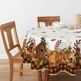 thumbnail image 2 of Fall Tablecloth 70x70 Inch Round, Thanksgiving Autumn Harvest Pumpkin Mushroom Black Buffalo Plaid Table Cover for Party Picnic Dinner Decor, 2 of 6