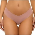 thumbnail image 5 of Jwputqe&nbsp;Thongs for Women,Thongs,Thong Panties,Breathable,Fitted,Solid,Low Waist,Nylon,Spandex,Rose Gold,M, 5 of 5