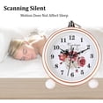 thumbnail image 3 of Vintage Alarm Clock Silent Non Ticking - 5.25 Inch Retro Analog Small Desk Clock for Bedroom - Battery Operated Quiet Bedside Clock for Living Room Office Shelf Decor, 3 of 7