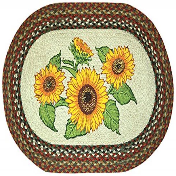 Earth Rugs 65300S Sunflowers Oval Design Rug, 20 by 30", Braided