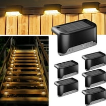 DAYBETTER Solar Deck Lights Outdoor 6 Pack, Solar Step Lights Waterproof Led Solar lights for Outdoor Stairs, Step , Fence, Yard, Patio, and Pathway(Warm White)