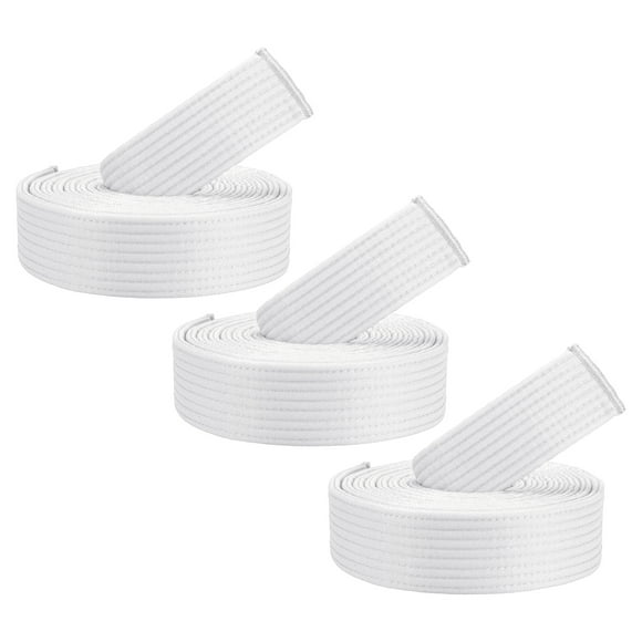 Unique Bargains 8.5FT Taekwondo Colored Ranking Belts, Polyester / Cotton Men Women Pro for Competition, White 3 Pack