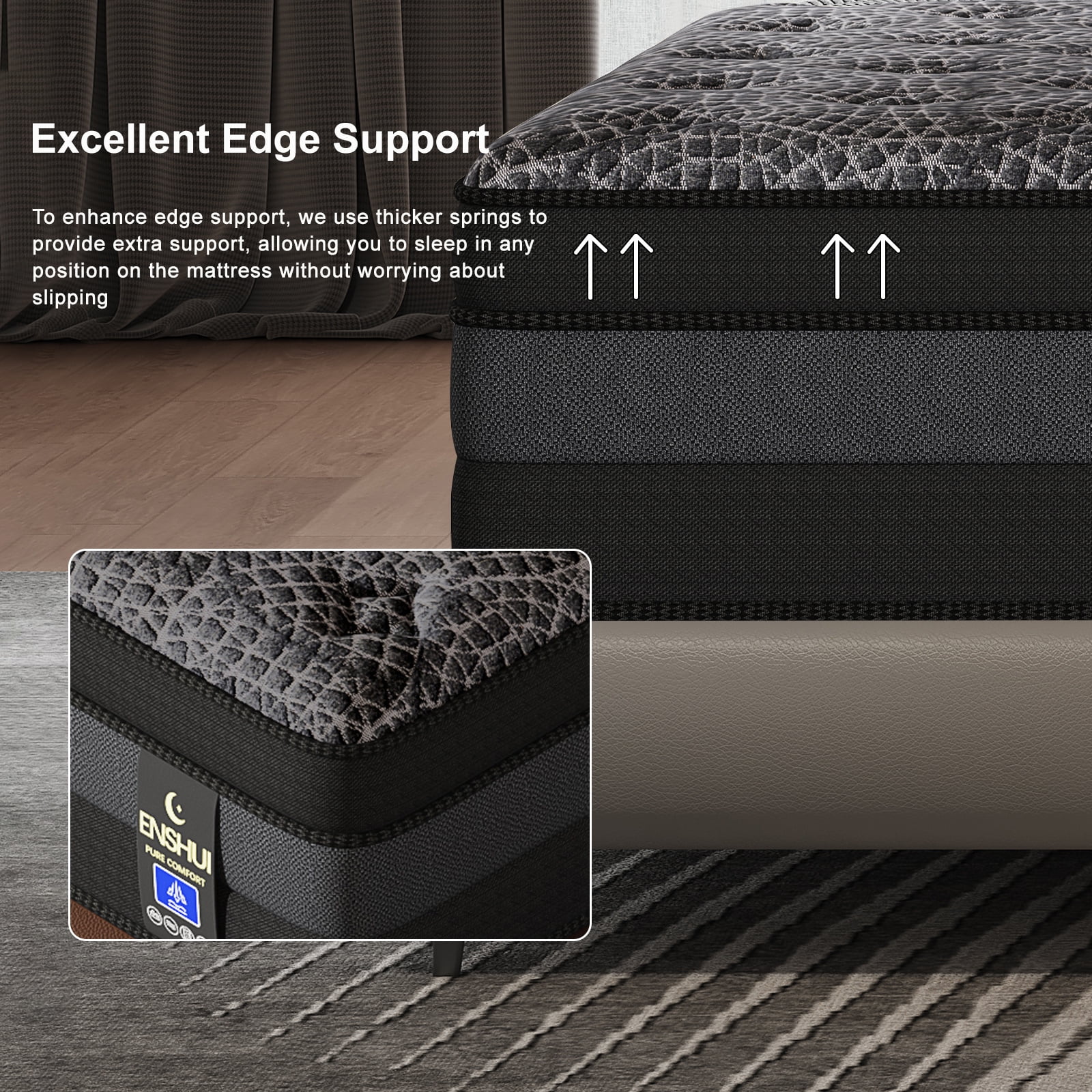 ENSHUI 12-inch Gel Memory Foam Twin Mattress - Cooling Sleep & Pressure Relief, Medium-Firm with Motion Isolation for Blissful Rest