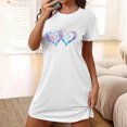 thumbnail image 3 of HomeGardon Women's Sleepwear Nightgowns for Women,Fashion Print Medium Length Dress Oversized Short Nightgown Fashion Chest Print Short Sleeve Nightdress,S-XXL, 3 of 5
