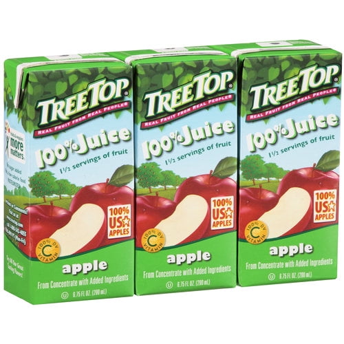 Tree Top Apple 100 Juice Boxes, 6.75 fl oz, 3 ct