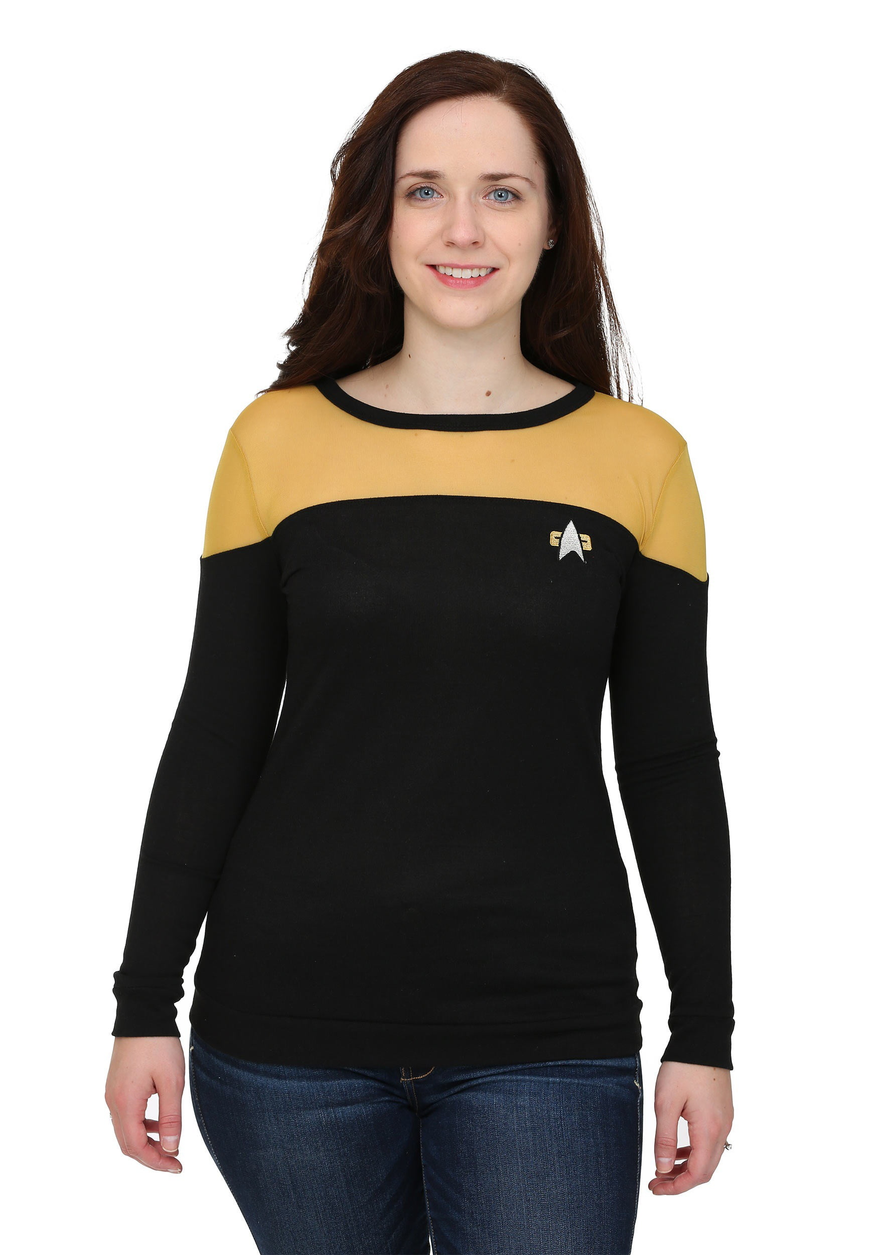 Womens Star Trek Sheer Yoke Gold 