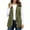 Army green, variant on Women Sleeveless Casual Vest Lightweight Drawstring Jackets with Pockets