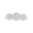 thumbnail image 2 of FB Jewels 14kt White Gold Womens Round Diamond Triple Flower Cluster Ring 1/2 Cttw Size 6.5, 2 of 4