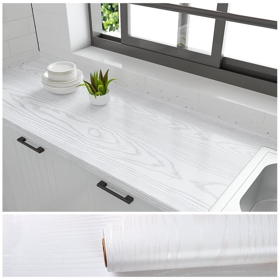 RLESO Wood Contact Paper Peel and Stick Wood Wallpaper 15.7''x118'' Waterproof Contact Paper for Countertops Self Adhesive Wood Wall Paper Removable for Kitchen Cabinet Table Shelf Desk Office