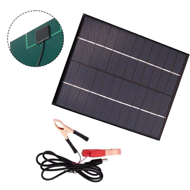 5.5W 12V Polysilicon Solar Panel Charging Panel with Battery Clip 210*165mm