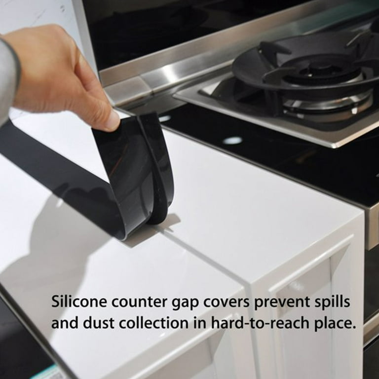 2pcs Kitchen Silicone Counter Stove Gap Cover Oven Guard Spill Seal Slit  Filler