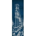 thumbnail image 2 of Wild Apple Portfolio 11x24 Black Ornate Wood Framed with Double Matting Museum Art Print Titled - Times Square Postcard Blueprint Panel, 2 of 4