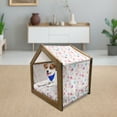 thumbnail image 3 of Ice Cream Pet House, Sweets Pattern with Ice Cream Cones and Candy Stars Design Abstract Desserts Food, Outdoor & Indoor Portable Dog Kennel with Pillow and Cover, 5 Sizes, Multicolor, by Ambesonne, 3 of 5