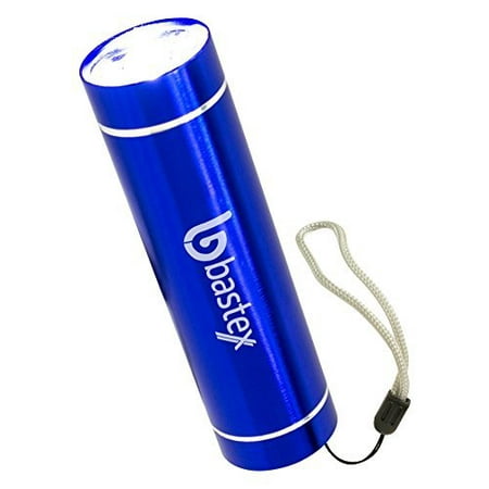 Bastex Super Bright Mini Pocket LED Aluminum Blue Flashlight with Lanyard Strap Powerful Lightweight Push Button Easy Operation Great for Hunting Backpacking and GO Gamers multi-purpose