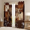 thumbnail image 2 of Feelyou 3D Highland Cattle Curtains Pack of 2 (42x84 Each) for Teen, Western Cowboy Cowgirl Curtains Blackout, Rustic Horse Animal Bedroom Curtains, Curtains and Drapes Decor, 2 of 6