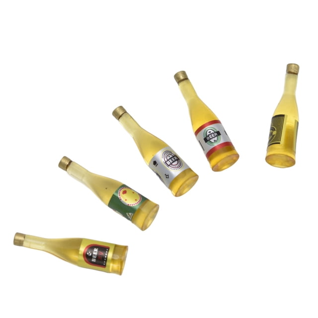 Accesorios para casa de muñecas, 5 minibotellas de cerveza para casa de muñecas, modelo construido para precisión