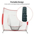 thumbnail image 2 of TFixol Filet d'Entraînement Portable de Baseball et de Softball 7 Pi x 7 Pi avec Cadre à Nœud, Sac de Transport et Zone de Frappe - Options Rouge et Noir, 2 of 7