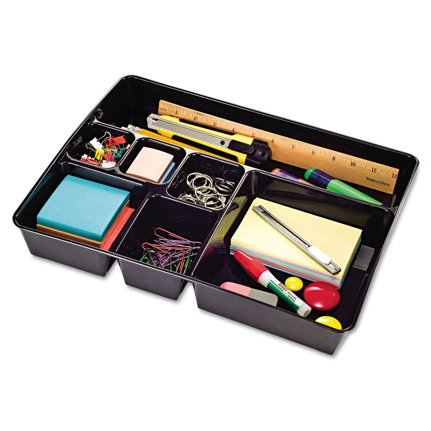 Universal Recycled Deep Drawer Organizer, 7 Sections, 15 x 11 7/8 x 2 3