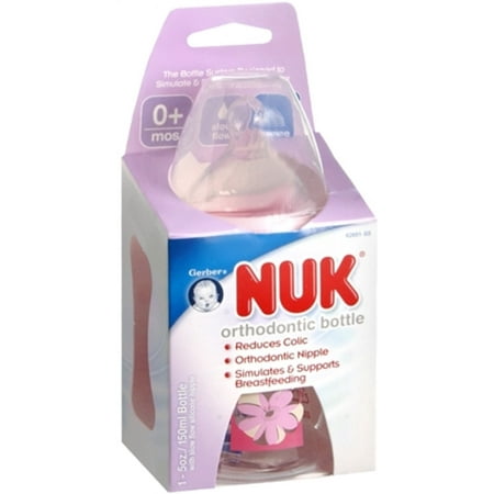 NUK Orthodontic Bottle 5-Ounce Slow Flow 1 Each (Pack of